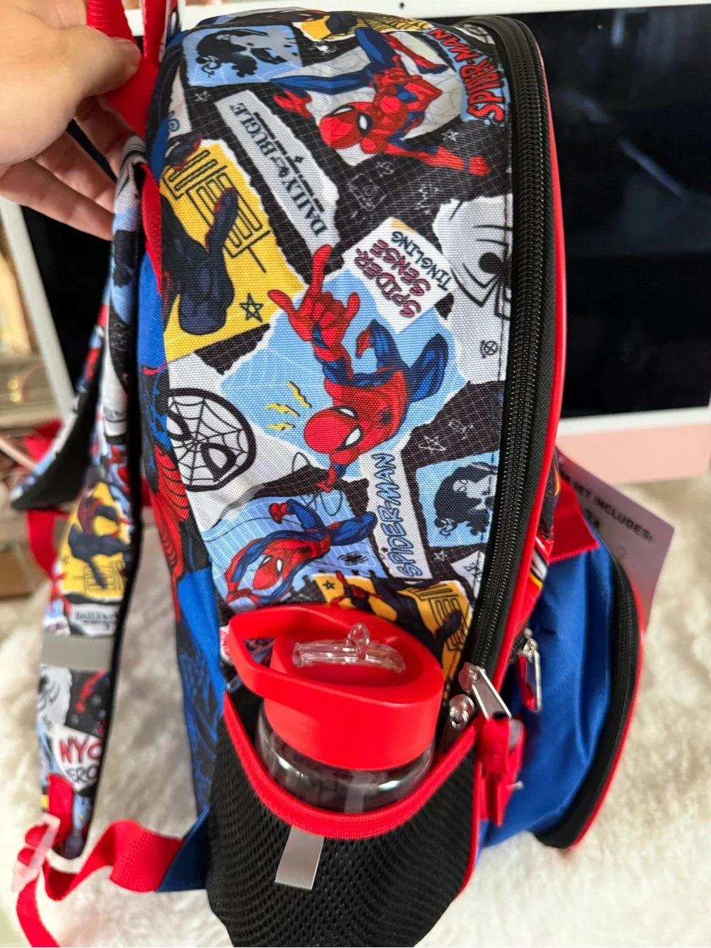 Spider-Man Kids 5-Piece Backpack Set - Red & Blue 17in H 12in W